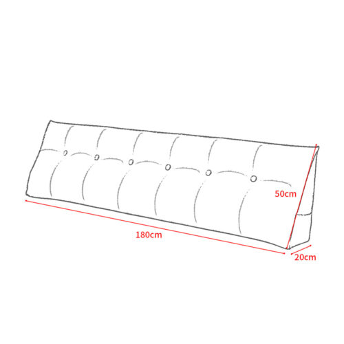 2x 180cm Coffee Wedge Bed Pillow Headboard Backrest Bedside Tatami Cushion Decor - Image 5