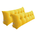 2x 180cm Yellow Wedge Bed Pillow Headboard Backrest Bedside Tatami Cushion Decor