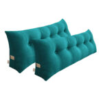 2x 180cm Blue Green Wedge Bed Pillow Headboard Backrest Bedside Tatami Cushion Decor