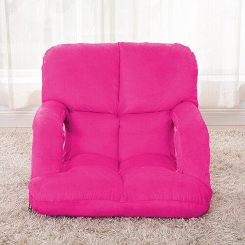 4x Folding Lounge Cushion Adjustable Floor Lazy Recliner Chair with Armrest Pink - Image 8