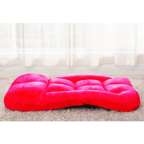 4x Folding Lounge Cushion Adjustable Floor Lazy Recliner Chair with Armrest Red - Image 7