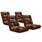 4x Floor Recliner Folding Lounge Sofa Futon Couch Folding Chair Cushion Coffee