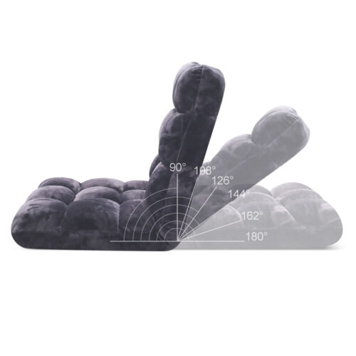 4x Floor Recliner Folding Lounge Sofa Futon Couch Folding Chair Cushion Grey - Image 7