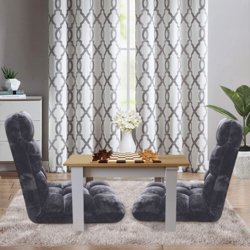 4x Floor Recliner Folding Lounge Sofa Futon Couch Folding Chair Cushion Grey - Image 9