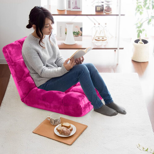 4x Floor Recliner Folding Lounge Sofa Futon Couch Folding Chair Cushion Pink - Image 8