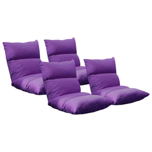 4x Lounge Floor Recliner Adjustable Lazy Sofa Bed Folding Game Chair Purple