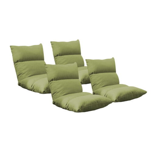 4x Lounge Floor Recliner Adjustable Lazy Sofa Bed Folding Game Chair Yellow Green