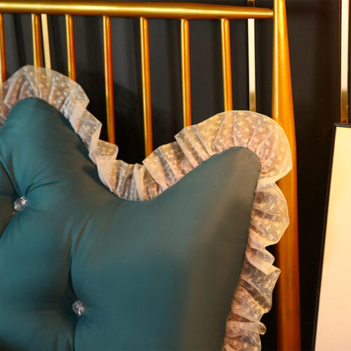 4x 150cm Blue-Green Princess Bed Pillow Headboard Backrest Bedside Tatami Sofa Cushion with Ruffle Lace Decor - Image 10