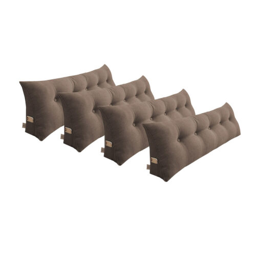 4x 120cm Coffee Wedge Bed Pillow Headboard Backrest Bedside Tatami Cushion Decor