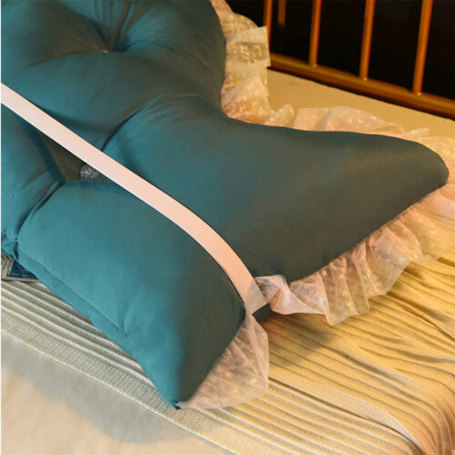 4x 180cm Blue-Green Princess Bed Pillow Headboard Backrest Bedside Tatami Sofa Cushion with Ruffle Lace Decor - Image 5
