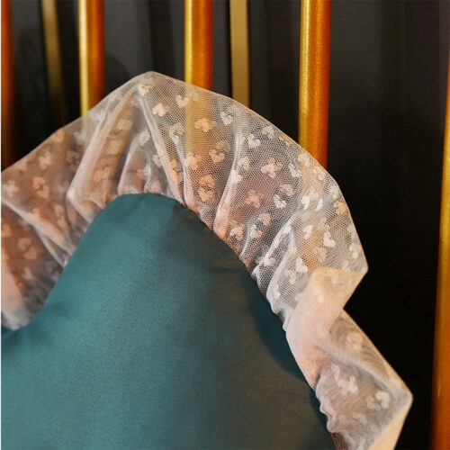 4x 180cm Blue-Green Princess Bed Pillow Headboard Backrest Bedside Tatami Sofa Cushion with Ruffle Lace Decor - Image 8