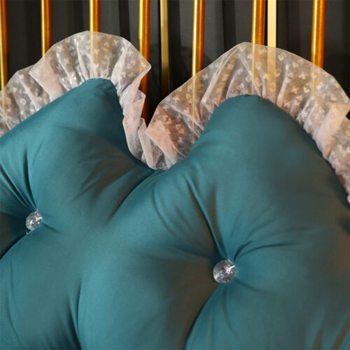 4x 180cm Blue-Green Princess Bed Pillow Headboard Backrest Bedside Tatami Sofa Cushion with Ruffle Lace Decor - Image 9