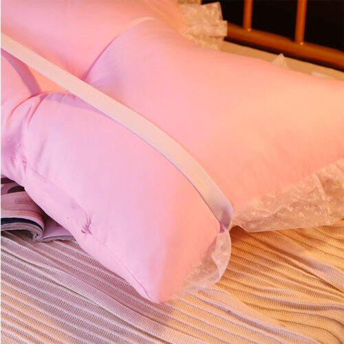 4x 180cm Pink Princess Bed Pillow Headboard Backrest Bedside Tatami Sofa Cushion with Ruffle Lace Decor - Image 5