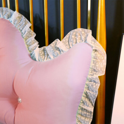 4x 180cm Pink Princess Bed Pillow Headboard Backrest Bedside Tatami Sofa Cushion with Ruffle Lace Decor - Image 10
