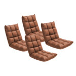 4x Coffee Lounge Floor Recliner Adjustable Gaming Sofa Bed Folding Indoor Outdoor Backrest Seat