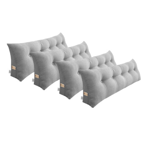 4x 150cm Silver Wedge Bed Pillow Headboard Backrest Bedside Tatami Cushion Decor