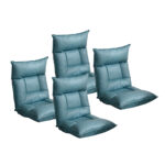 4x Green Lounge Recliner Lazy Sofa Bed Tatami Cushion Collapsible Backrest Seat