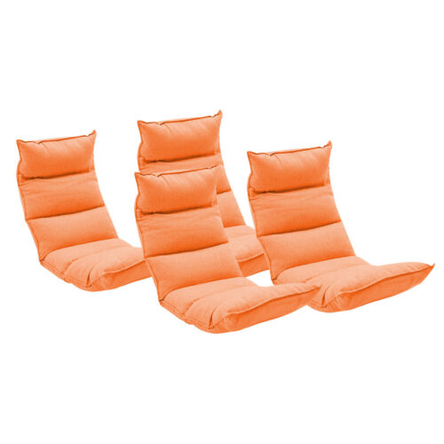 4x Folding Tatami Floor Sofa Bed Meditation Lounge Chair Recliner Lazy Couch Orange