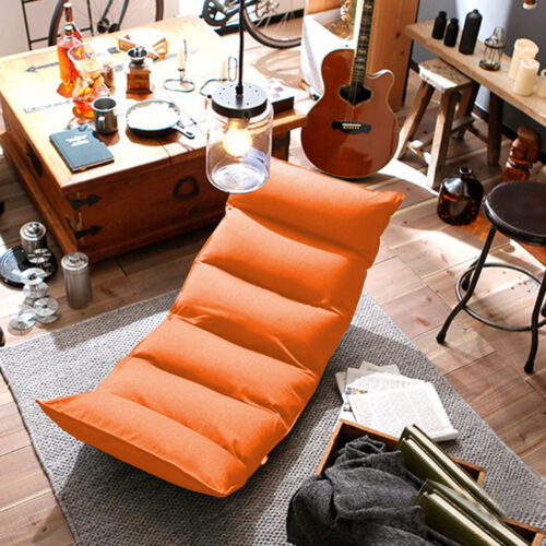 4x Folding Tatami Floor Sofa Bed Meditation Lounge Chair Recliner Lazy Couch Orange - Image 8