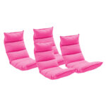 4x Folding Tatami Floor Sofa Bed Meditation Lounge Chair Recliner Lazy Couch Pink