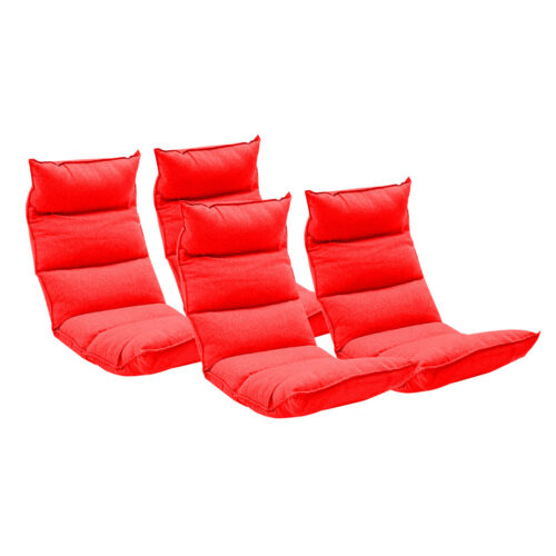 4x Folding Tatami Floor Sofa Bed Meditation Lounge Chair Recliner Lazy Couch Red
