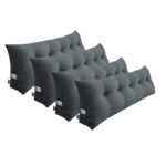 4x 180cm Dark Grey Wedge Bed Pillow Headboard Backrest Bedside Tatami Cushion Decor
