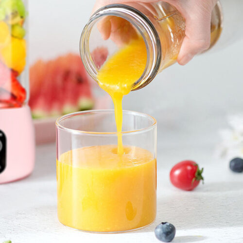 Portable Mini USB Rechargeable Handheld Juice Extractor Fruit Mixer Juicer Pink - Image 7