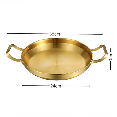24cm Dry Pot Gold Plated 202 Material Stainless Steel Kitchens - Image 6