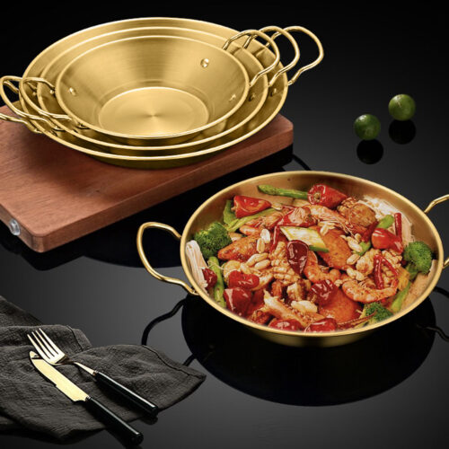 21cm Signature Dry Pot crafted with 201 Material in Gold for Kitchen - Image 3