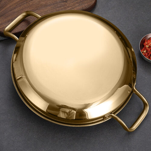 26cm Dry Pot Gold Plated 202 Material Stainless Steel Kitchen - Image 7