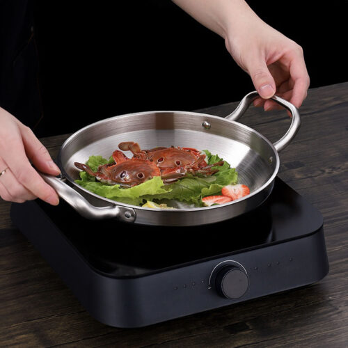 28cm Dry Pot with Natural Color 201 Material Constructed from Stainless Steel Kitchens - Image 4