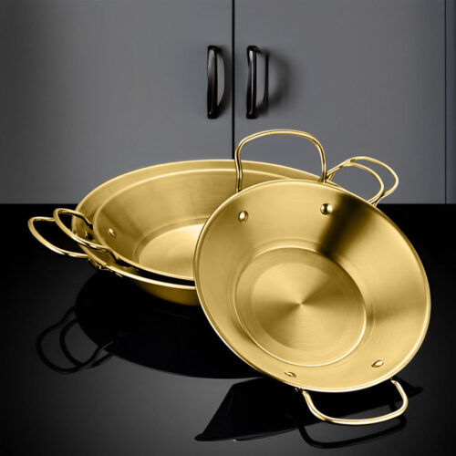 25cm Signature Dry Pot crafted with 201 Material in Gold for Kitchen - Image 7