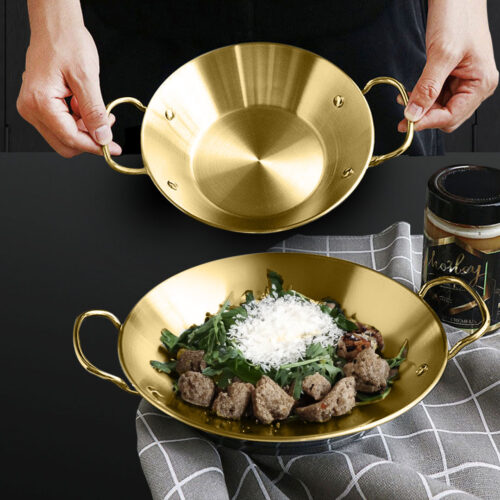 29cm Signature Dry Pot crafted with 201 Material in Gold for Kitchen - Image 5