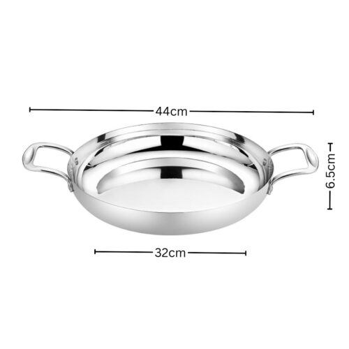 32cm Flat Base Seafood Dry Pot in Elegant Silver Finish with Durable for kitchen - Image 8