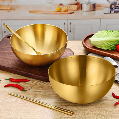 20cm Gold Salad Bowl with Model 201 Elegant Durable Kitchen - Image 2