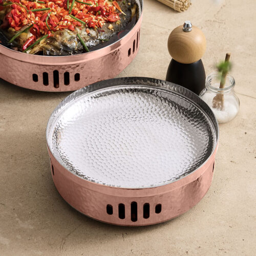 26cm Hammered Texture Dry Pot in Rose Gold Color Kitchen - Image 3