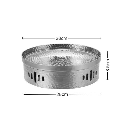 28cm Hammered Texture Dry Pot in Natural Silver Color a Kitchen - Image 5
