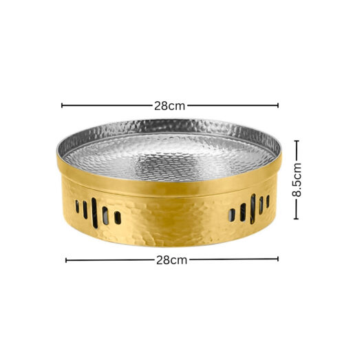 28cm Dry Pot with Hammered Texture Natural Gold Color Kitchen - Image 5