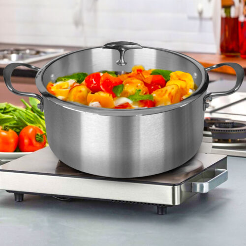 Stainless Steel 32cm Casserole with Lid Induction Cookware - Image 3