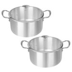 2x Stainless Steel 28cm Casserole with Lid Induction Cookware