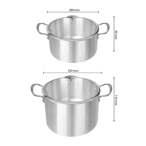 Stainless Steel 28cm 32cm Casserole with Lid Induction Cookware - Image 6