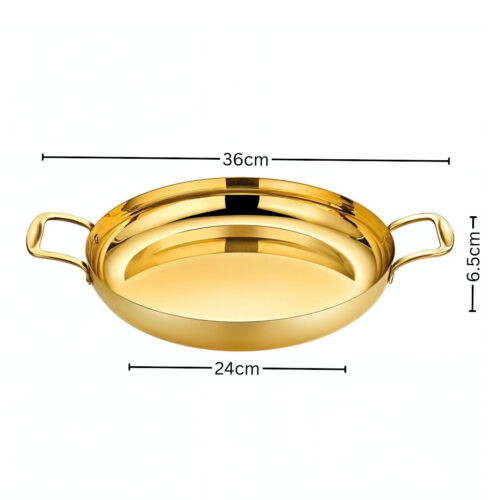 24cm Flat Base Seafood Dry Pot in Elegant Gold Color with Durable for Kitchen - Image 7