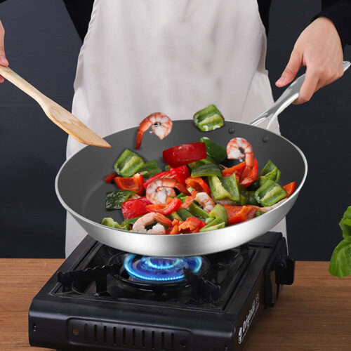 Stainless Steel Fry Pan 20cm Frying Pan Induction FryPan Non Stick Interior - Image 6