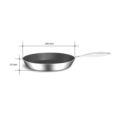 Stainless Steel Fry Pan 28cm Frying Pan Induction FryPan Non Stick Interior - Image 7