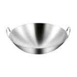 50cm Stainless Steel Kitchen Cooking Wok with 2 Sturdy Handles