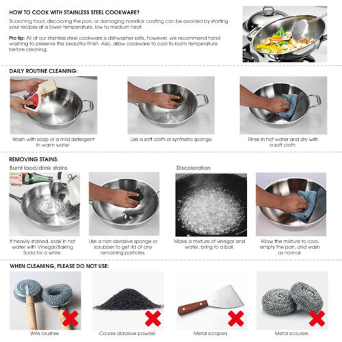 Stainless Steel Fry Pan 34cm Frying Pan Induction FryPan Non Stick Interior - Image 7