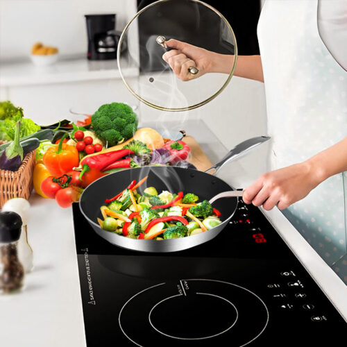 Stainless Steel Fry Pan 22cm 26cm Frying Pan Induction Non Stick Interior - Image 5