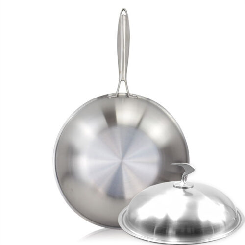 18/10 Stainless Steel Fry Pan 32cm Frying Pan Top Grade Cooking Skillet with Lid - Image 6