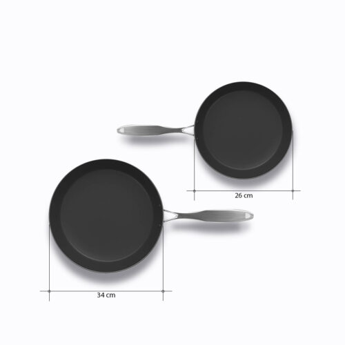 Stainless Steel Fry Pan 26cm 34cm Frying Pan Skillet Induction Non Stick Interior FryPan - Image 8