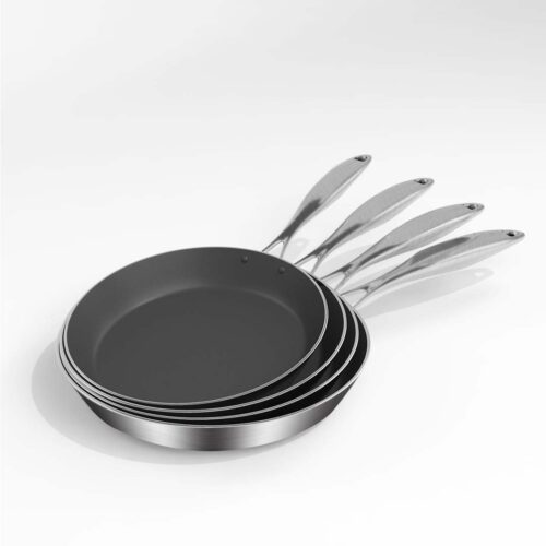 4x Stainless Steel Fry Pan Frying Pan Induction FryPan Non Stick Interior Skillet - Image 8